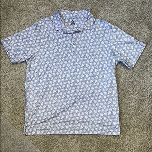 Patterned Blue Polo Shirt